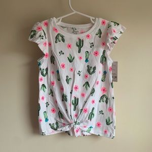 Carter’s Cactus Print Tie Front Short Sleeve Top